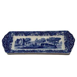 Spode Blue Italian Small Serving Tray Porcelain Blue White trinket Dish Jewelry